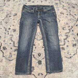 Silver Jeans Co Tuesday Women’s W26 Capri Jeans Mid Rise Stretch Denim